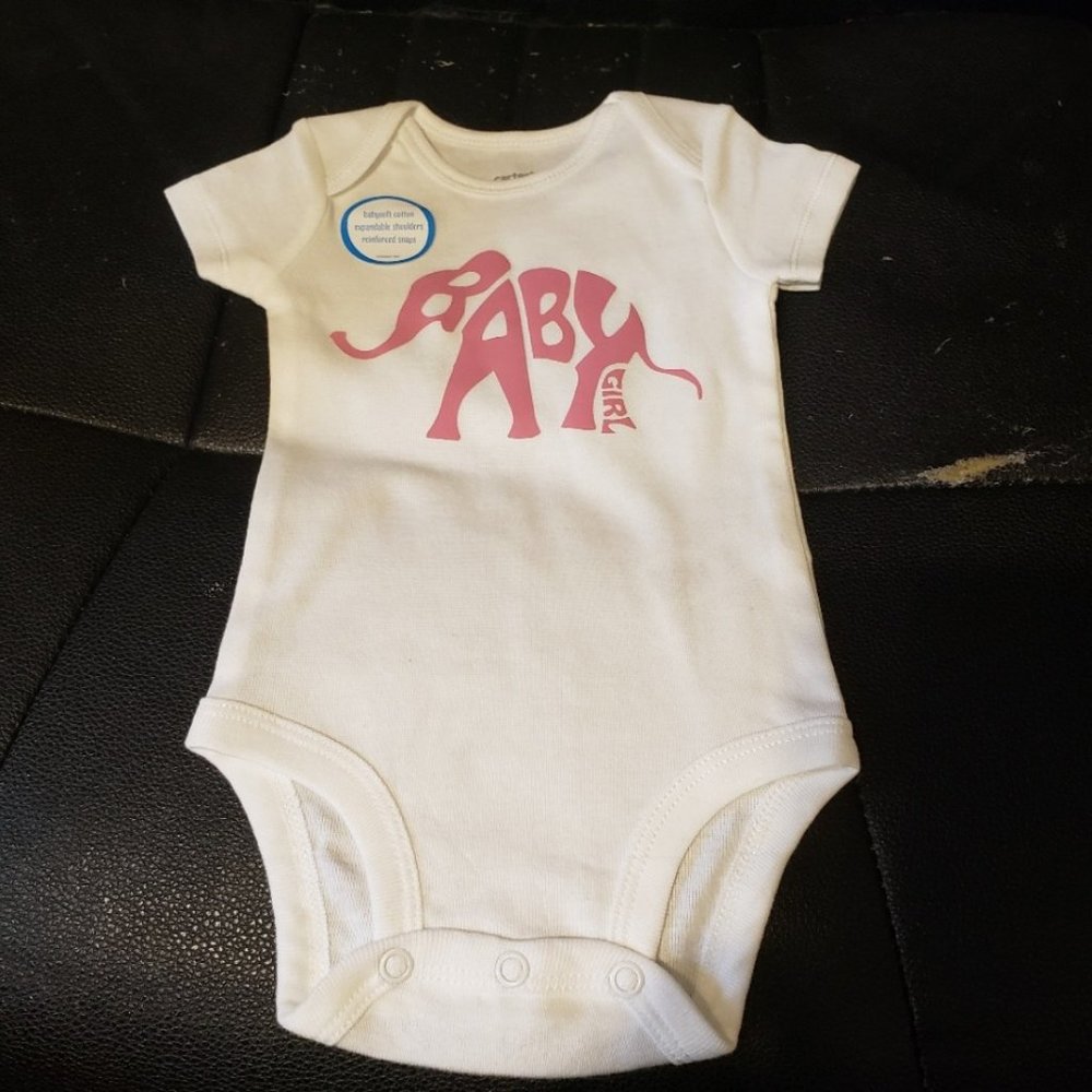 New 3 Months Carter Onesie with Pink Elephant